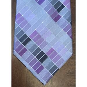 Ck Calvin Klein Purple Gray 100% Silk Men’s Neck Tie Made in China